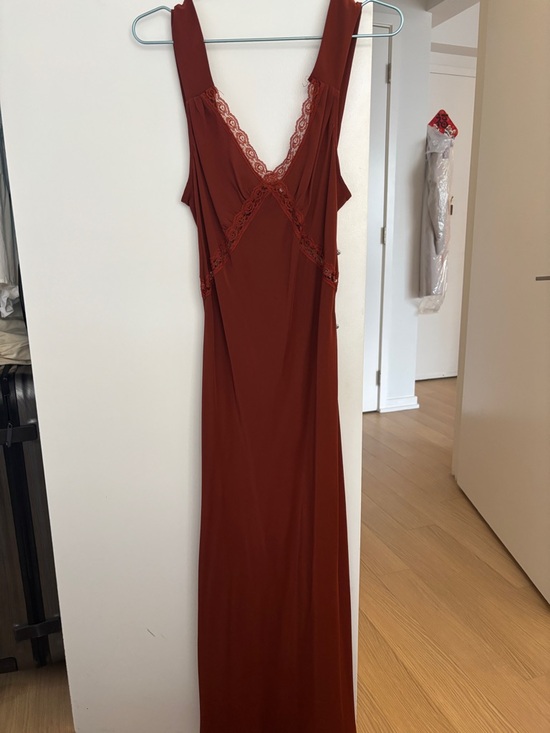 Reformation Dresses & Skirts - BNWT Reformation Rust Red Silk Maxi Slip Dress